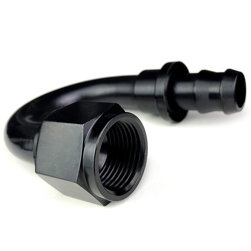 AFATEBOX 12AN 180 Degree AN-12 Female Swivel Push-on/Lock Hose Barb Fuel Oil Line Fitting End Aluminum Black - Image 5